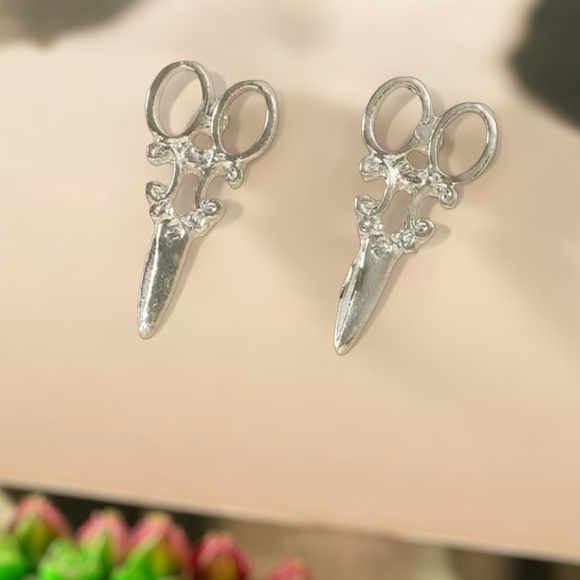 Boutique Jewelry - Scissor Rhinestone Embellished Studs, NIB